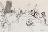 Kurt Moldovan, Pelota tournament, 1973, India ink on paper, unframed