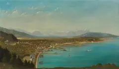 Hubert Sattler, View of Bregenz, oil on canvas