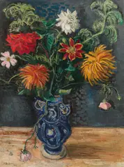 Arthur Kaufmann, Still life with flowers, 1932, oil on canvas