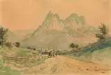 Vincenz Havlicek, Seis am Schlern, 1896, watercolour on paper