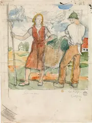 Switbert Lobisser, Sommer, bei Kager / Wolfsberg, watercolour, pencil on paper