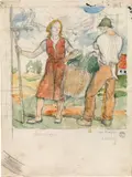 Switbert Lobisser, Sommer, bei Kager / Wolfsberg, watercolour, pencil on paper