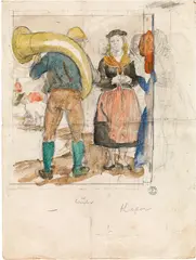 Switbert Lobisser, Winter, Kager, watercolour, pencil on paper