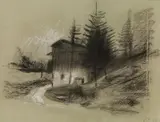 Josef Dobrowsky, House between trees