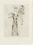 Marc Chagall, Madame Sobakevitch, no. 34 from "Les Ames Mortes, aquatinta etching on laid paper
