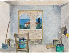 Herbert Breiter, Kalamitsi, 1988, watercolour on laid paper