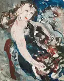 Gustav Hessing, Portrait of a woman, mixed media on paper
