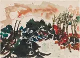 Gustav Hessing, Winter landscape, 1956, watercolour on paper