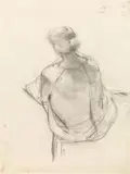 Franz Wiegele, Woman seen from the back, c. 1919, graphite on paper
