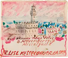 Oskar Laske, mixed lot: Four works on paper, mixed media on paper