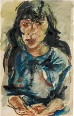 Wilhelm Kohlhoff, Pensive young woman, 1918, watercolour on paper