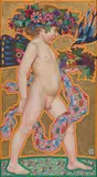 Alfred Waagner, Flower putto, oil on canvas