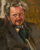 Wilhelm Victor Krausz, Porträt des Bildhauers Zelezny, 1920, oil on panel