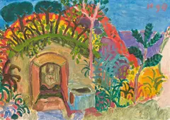 Eduard Bäumer, Entrance to a grotto chapel, 1961, oil on canvas