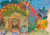 Eduard Bäumer, Entrance to a grotto chapel, 1961, oil on canvas