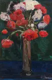 Arthur Grunenberg, Flower bouquet with anemones, oil on canvas