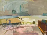 Sándor Zugor, View from Brooklyn Heights, New York, 1958, oil on canvas