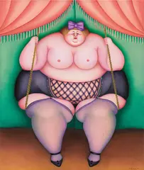Erna Frank, Woman on swing, 1988, oil on canvas; framed