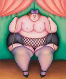 Erna Frank, Woman on swing, 1988, oil on canvas; framed