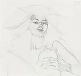 Leherb, Untitled, graphite on paper; framed