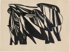 Hans Uhlmann, Untitled, 1950, India ink on paper; framed