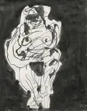 Adolf Frohner, Untitled, mixed media on paper; framed