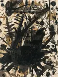Gunter Damisch, Untitled, 1989, mixed media on paper; framed