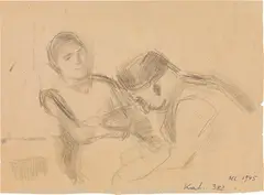 Untitled by Maria Lassnig, 1945, graphite on paper; unframed, sold May 2021