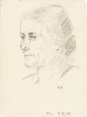 Mutti by Maria Lassnig, 1938, graphite on paper; unframed, sold May 2021