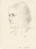 Maria Lassnig, Mutti, 1938, graphite on paper; unframed