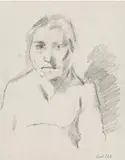 Maria Lassnig, Untitled (Portrait of the mother), graphite on paper; unframed