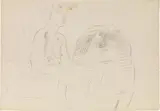Maria Lassnig, Untitled (Double self-portrait), graphite on paper; unframed