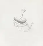 Maria Lassnig, Untitled (Watering can), graphite on paper; unframed