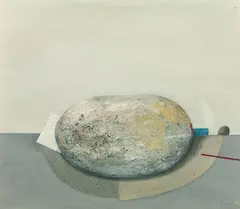 Untitled by Karl Korab, 1981, oil on canvas; framed, sold May 2021