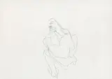 Maria Lassnig, Untitled (Seated woman), graphite on paper; unframed
