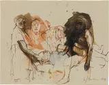Alfred Hrdlicka, Untitled, 1971, mixed media on paper; framed
