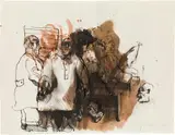 Alfred Hrdlicka, Untitled, 1971, mixed media on paper; framed