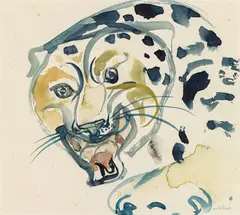 Lotte Berger, Leopard, 1983, watercolour on paper; framed