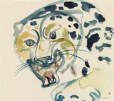 Lotte Berger, Leopard, 1983, watercolour on paper; framed