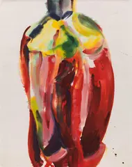Untitled by Peter Marquant, 1975, tempera on canvas; framed, sold May 2021