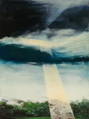 Falling-Light by Martin Schnur, 2018, oil on copper; framed, sold May 2021
