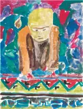 Hubert Schmalix, Figure, 1983, watercolour on paper; unframed