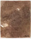 Hermann Nitsch, Untitled (Relic), 1998, blood on fabric; framed