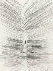 Gerhard Rühm, Untitled, 1986, pencil on paper; framed