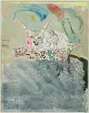 Peter Sengl, Prämierte Katze, 1977, mixed media on paper; framed