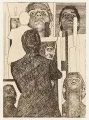 Robert Klemmer, Klemmer malt Klemmer, etching; framed