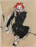 Peter Sengl, Schwarze auf schw. Sitz, 1978, mixed media on paper; framed