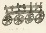 Franz Kernbeis, Cart, 1984, pencil on paper; framed