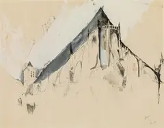 Herwig Zens, Bourges, 1972, mixed media on paper; unframed
