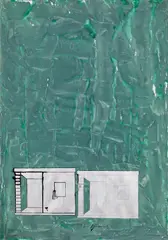 Bruno Gironcoli, Untitled, mixed media on paper; framed
